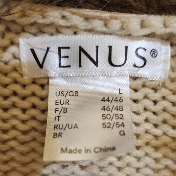 LADIES HEAVY KNIT FAUX FUR CARDIGAN - Picture 2 of 3